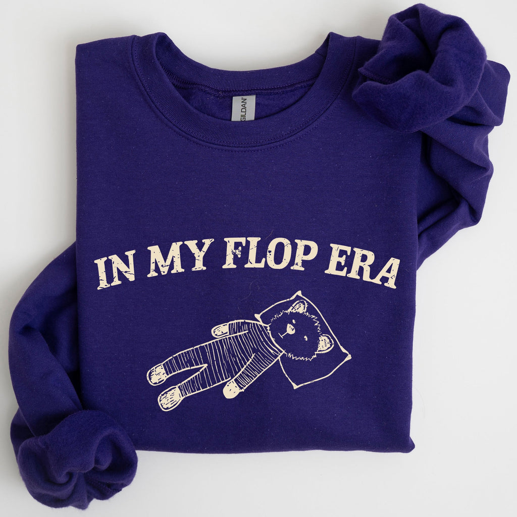 In My Flop Era Bear Meme Aesthetic Signature Edition Cozy Vintage Playful Premium Sweatshirt