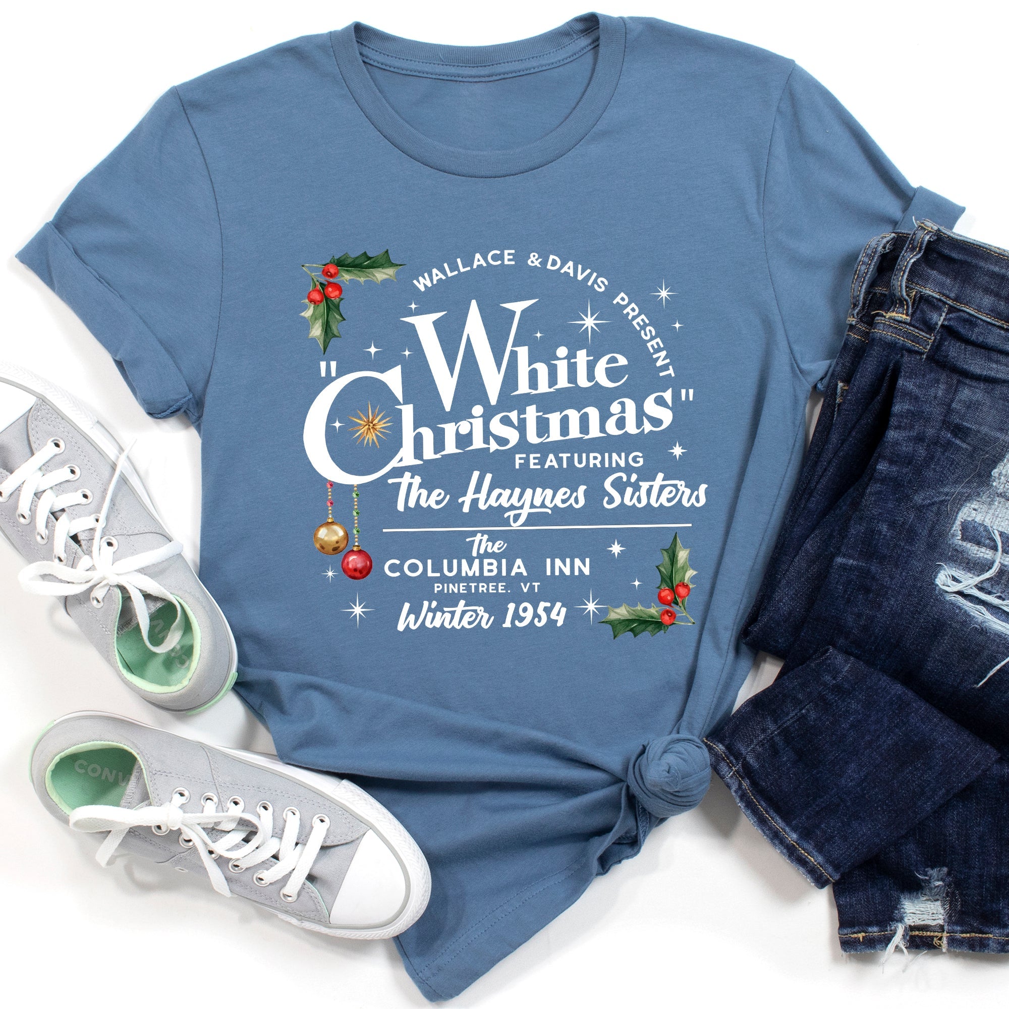 White Christmas Movie Poster Classic Edition Vintage Style Holiday Film Graphic Tee