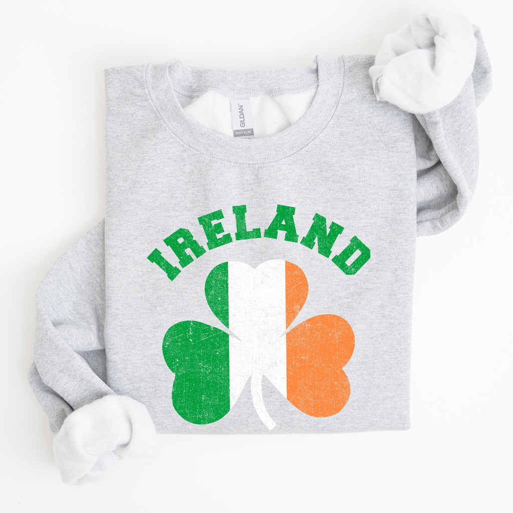 Ireland Shamrock Flag St Patrick's Day Irish Pride Emblem Graphic Cozy Sweatshirt