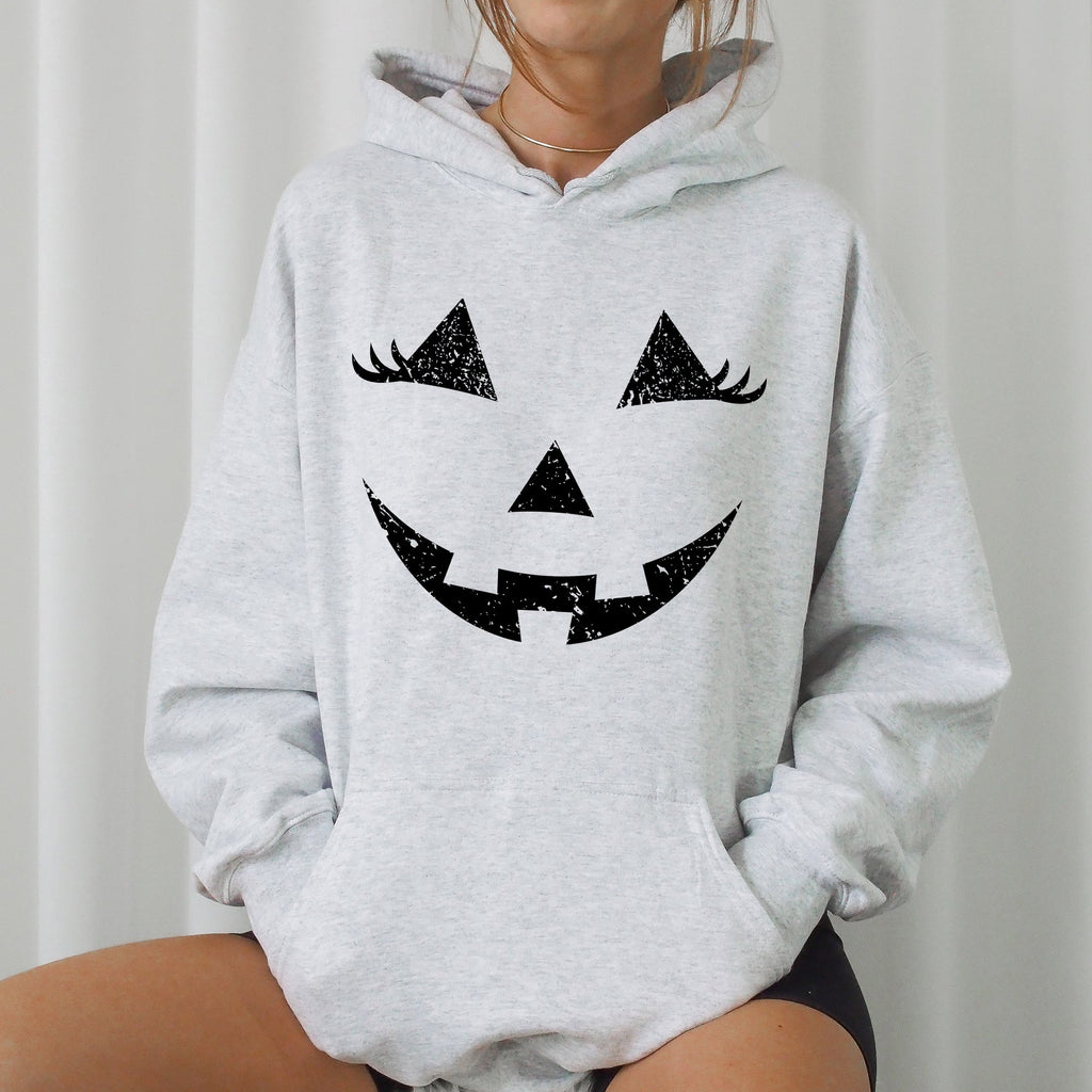 Jack-O-Lantern Girl Pumpkin Halloween Spooky Trick Or Treat Witch Hooded Sweatshirt