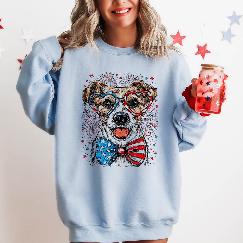 Jack Russell Terrier Patriotic USA Flag Design For Dog Lovers 4th Of July Sweatshirt