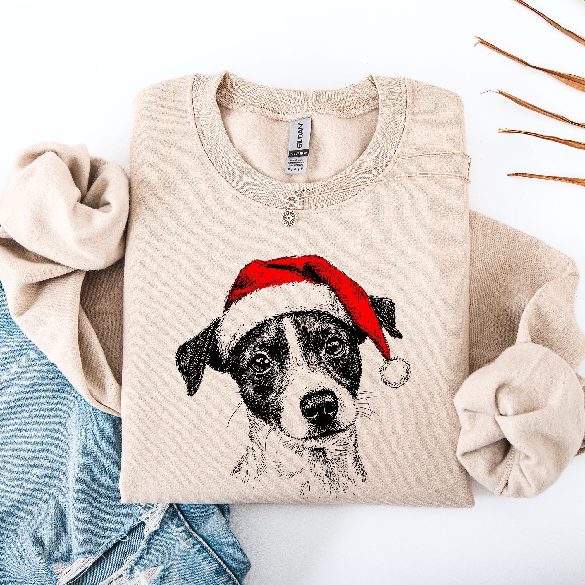Jack Russell Santa Terrier Christmas Dog Lover Festive Holiday Premium Sweatshirt