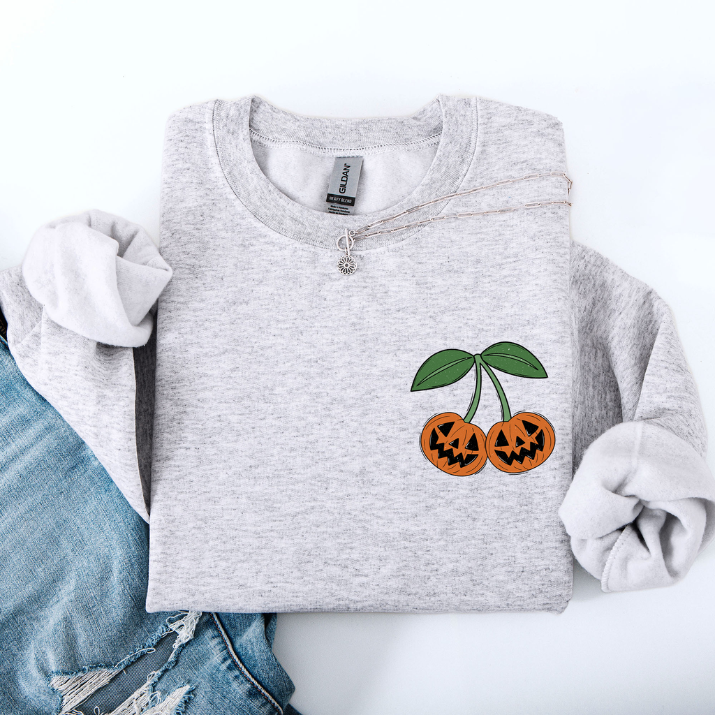 Jack O Lantern Cherry Halloween Vintage Retro Cozy Autumn Night In Graphic Sweatshirt