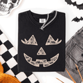 Jack-O-Lantern Coquette Faux Lace Halloween Motif Delicate Detail Print Comfort Colors Tee