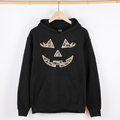 Jack-O-Lantern Coquette Faux Lace Halloween Velvet Victorian Gothic Hooded Sweatshirt