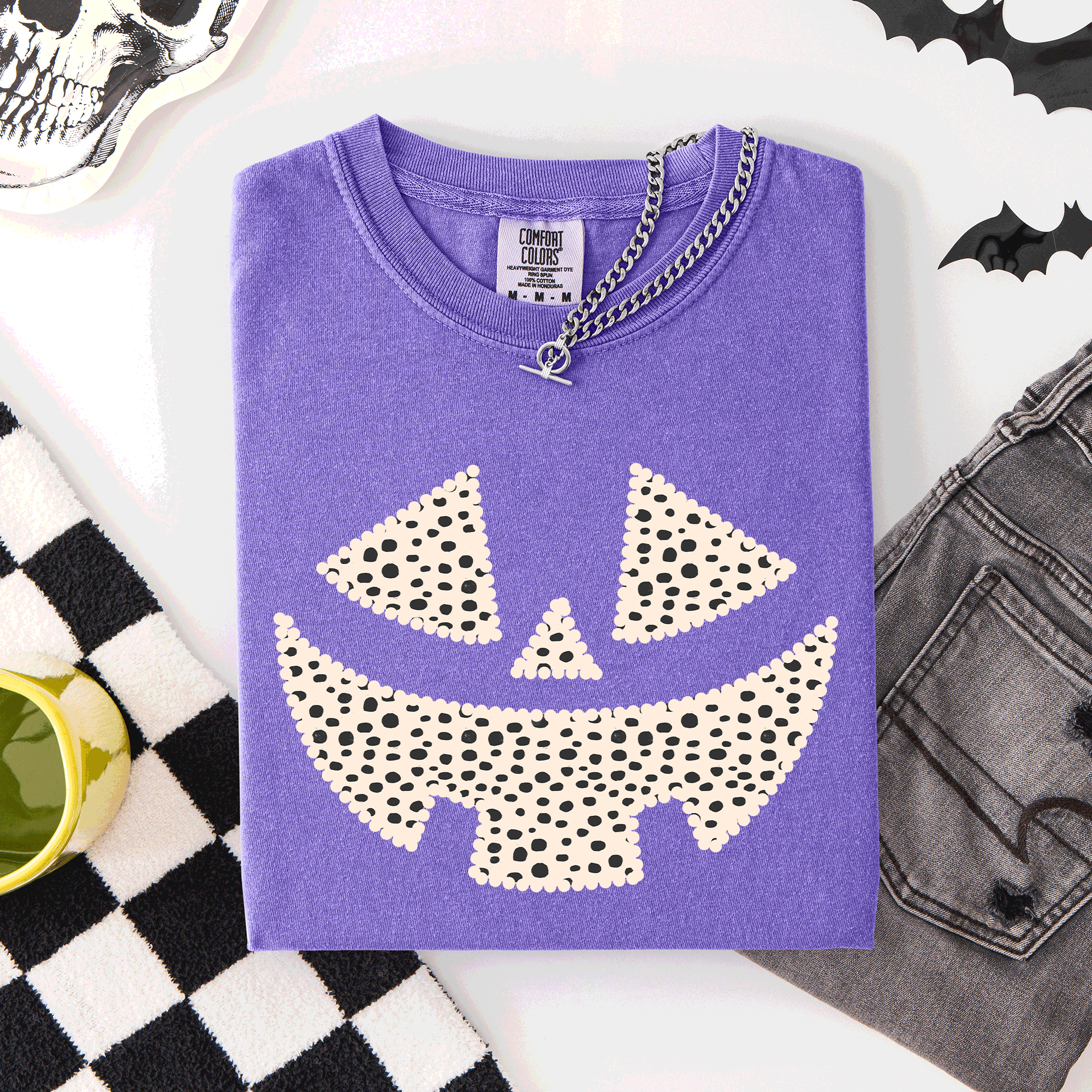 Jack-O-Lantern Dalmatian Print Halloween Night Parade Edition Comfort Colors Tee