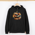 Jack-O-Lantern Faux Quilt Pumpkin Halloween Harvest Night Vintage Cozy Fall Inspired Graphic Hoodie