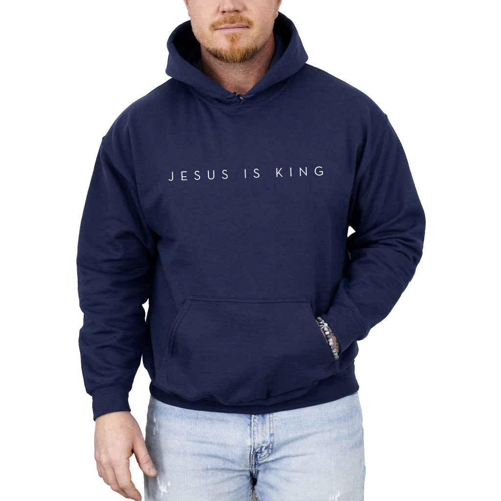 Jesus Is King Minimalist Religious Faith Gospel Christian Statement Of Faith Hoodie