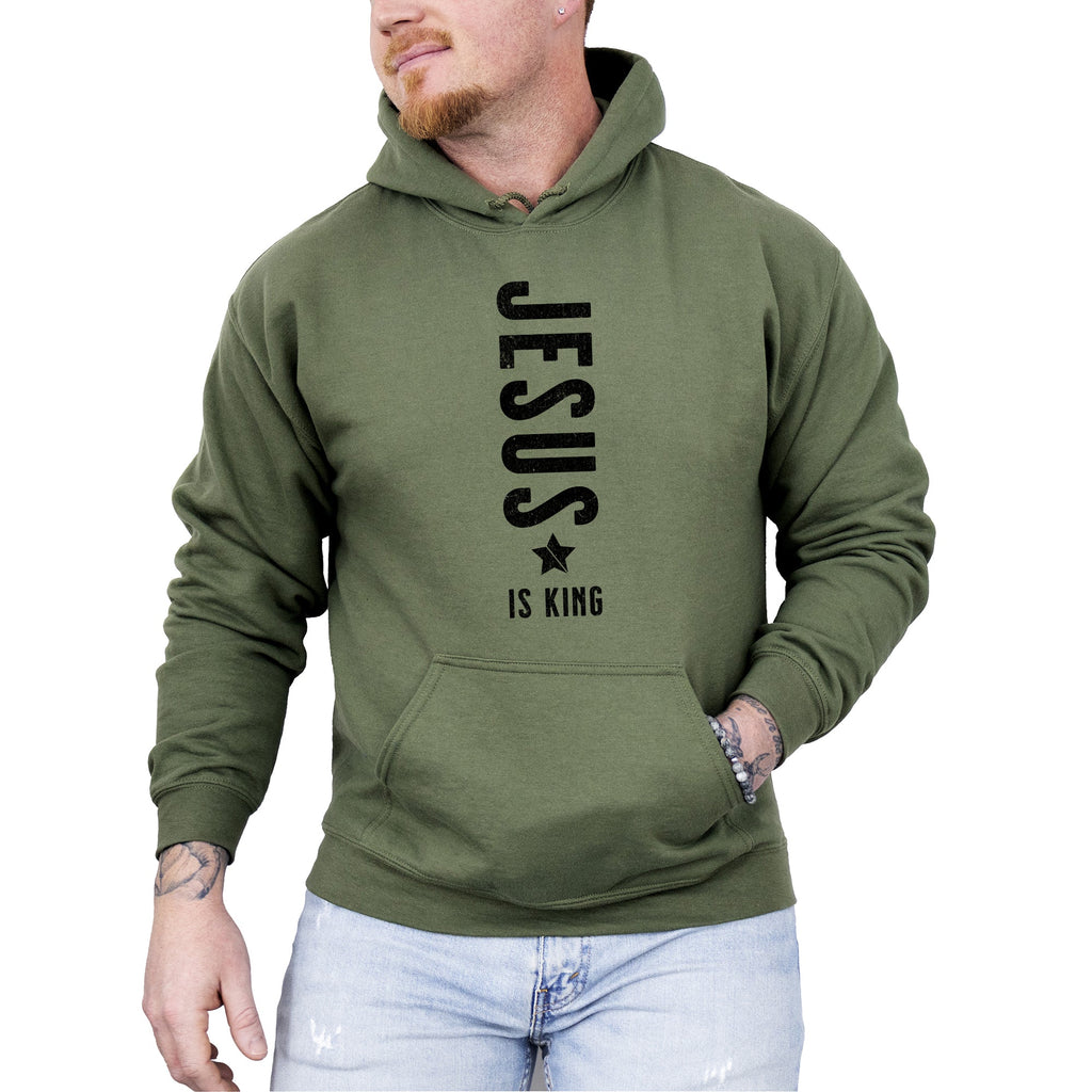 Jesus Is King Religious Gospel Faith Christian Believer For The Faithful Hooded Sweatshirt