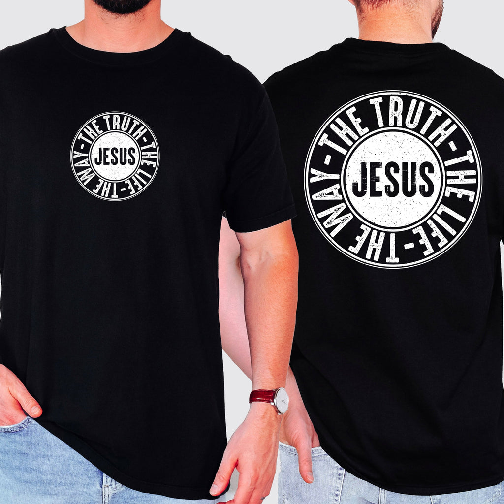 Jesus The Way The Truth The Life Circle Christian Gospel Faith Comfort Colors Tee