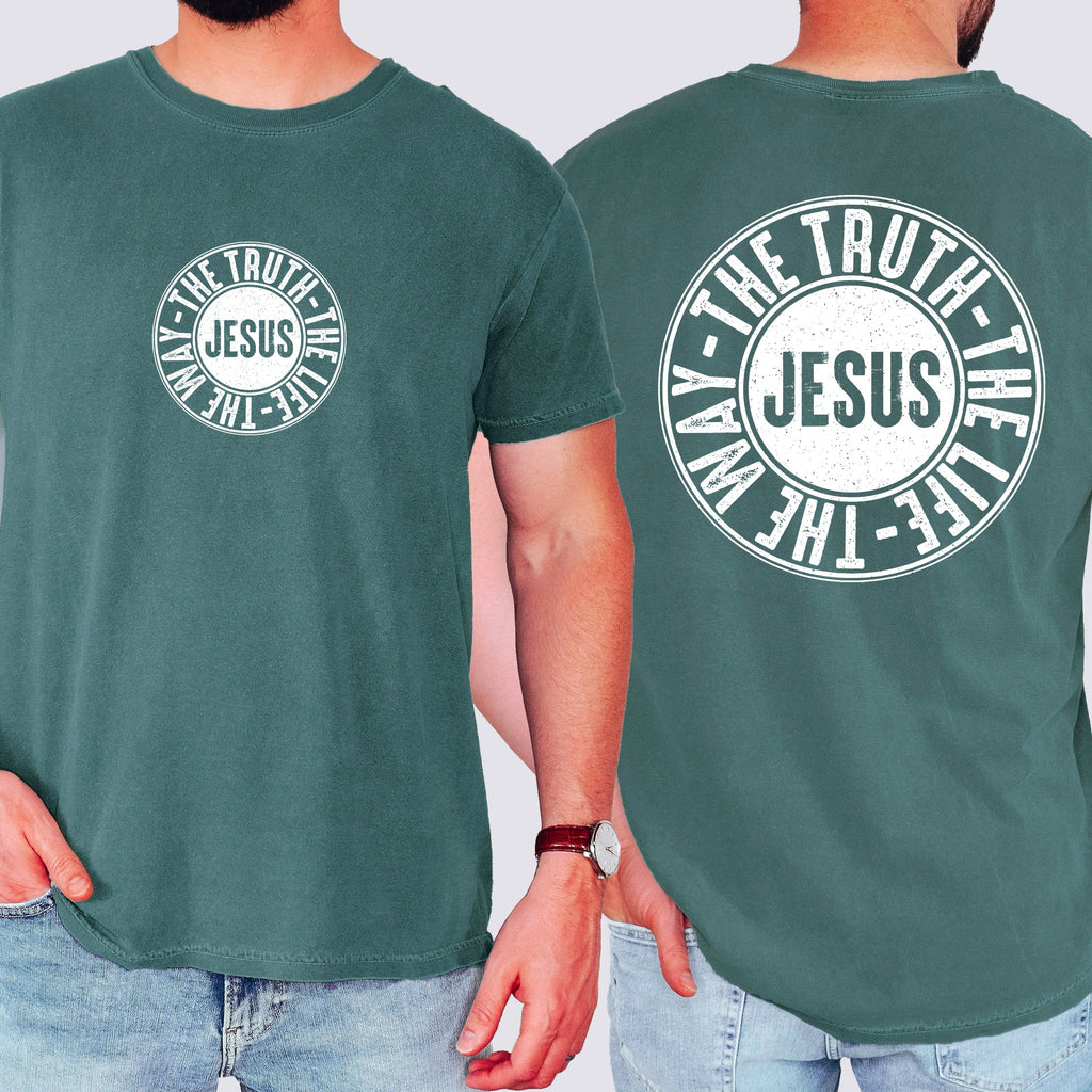 Jesus The Way The Truth The Life Circle Christian Gospel Faith Comfort Colors Tee