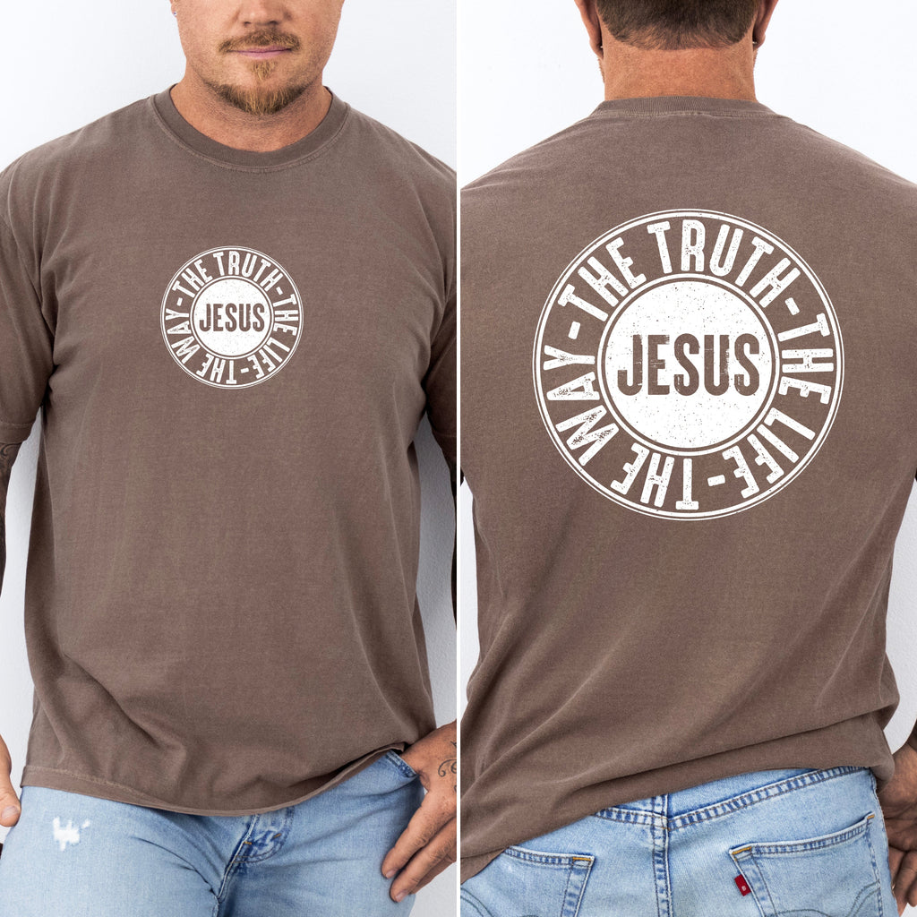 Jesus The Way The Truth The Life Circle Christian Gospel Faith Comfort Colors Tee