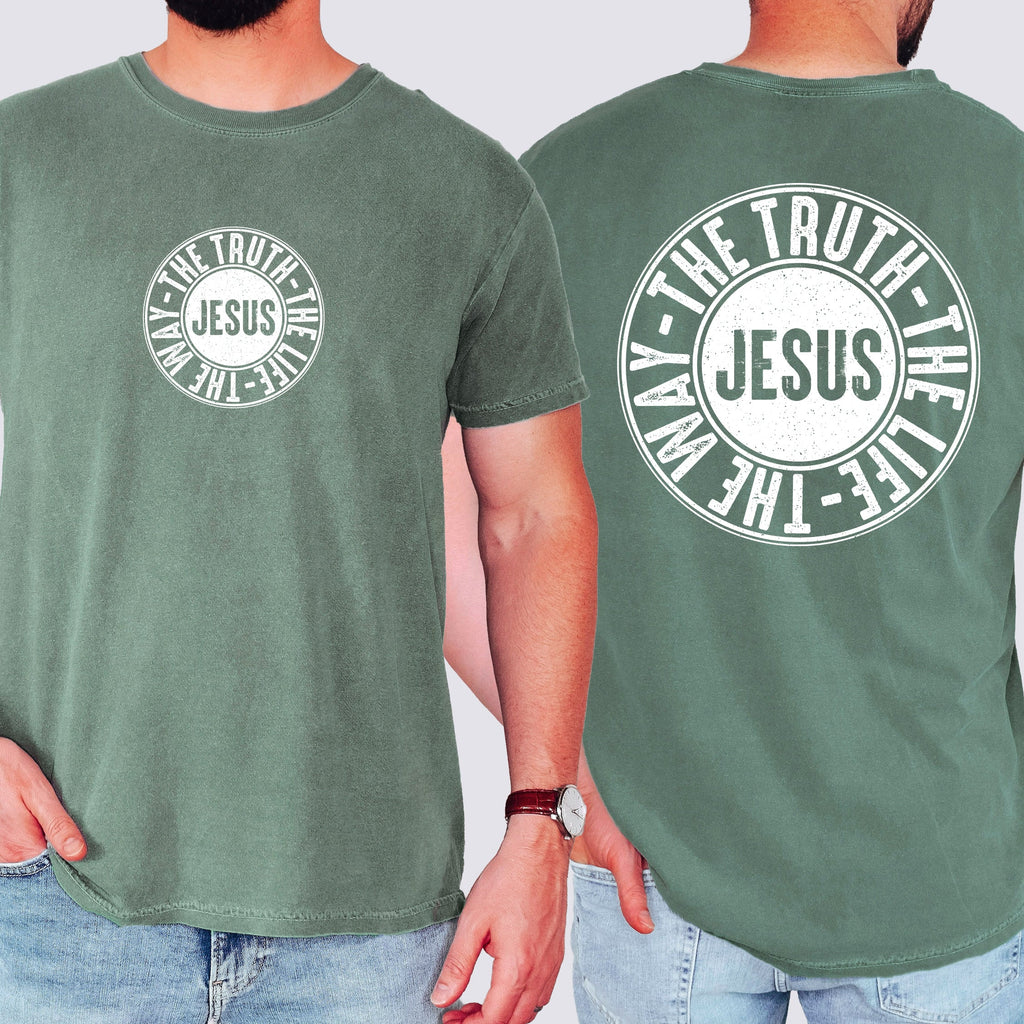 Jesus The Way The Truth The Life Circle Christian Gospel Faith Comfort Colors Tee