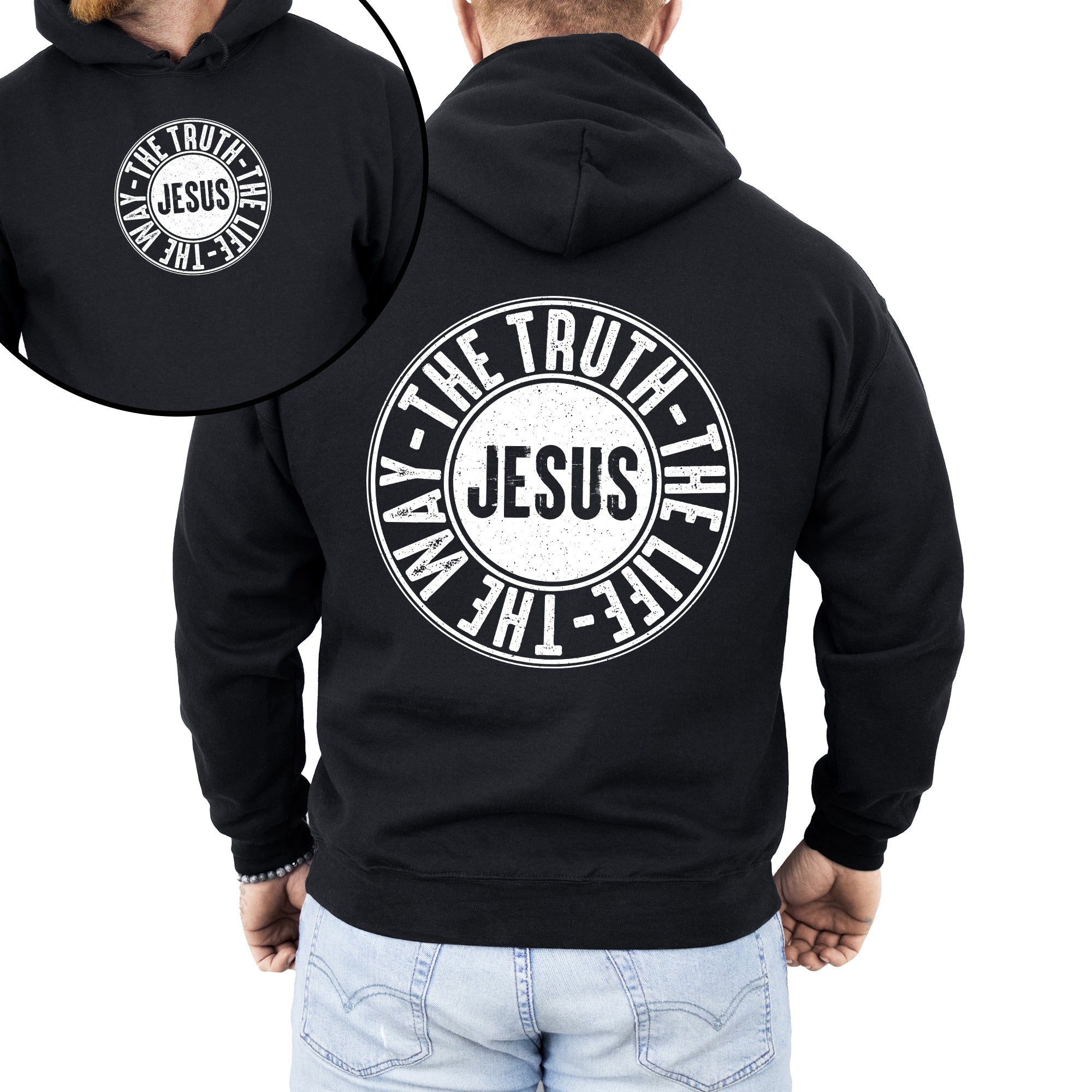 Jesus The Way The Truth The Life Circle Christian Religious Faith Gospel Graphic Hoodie