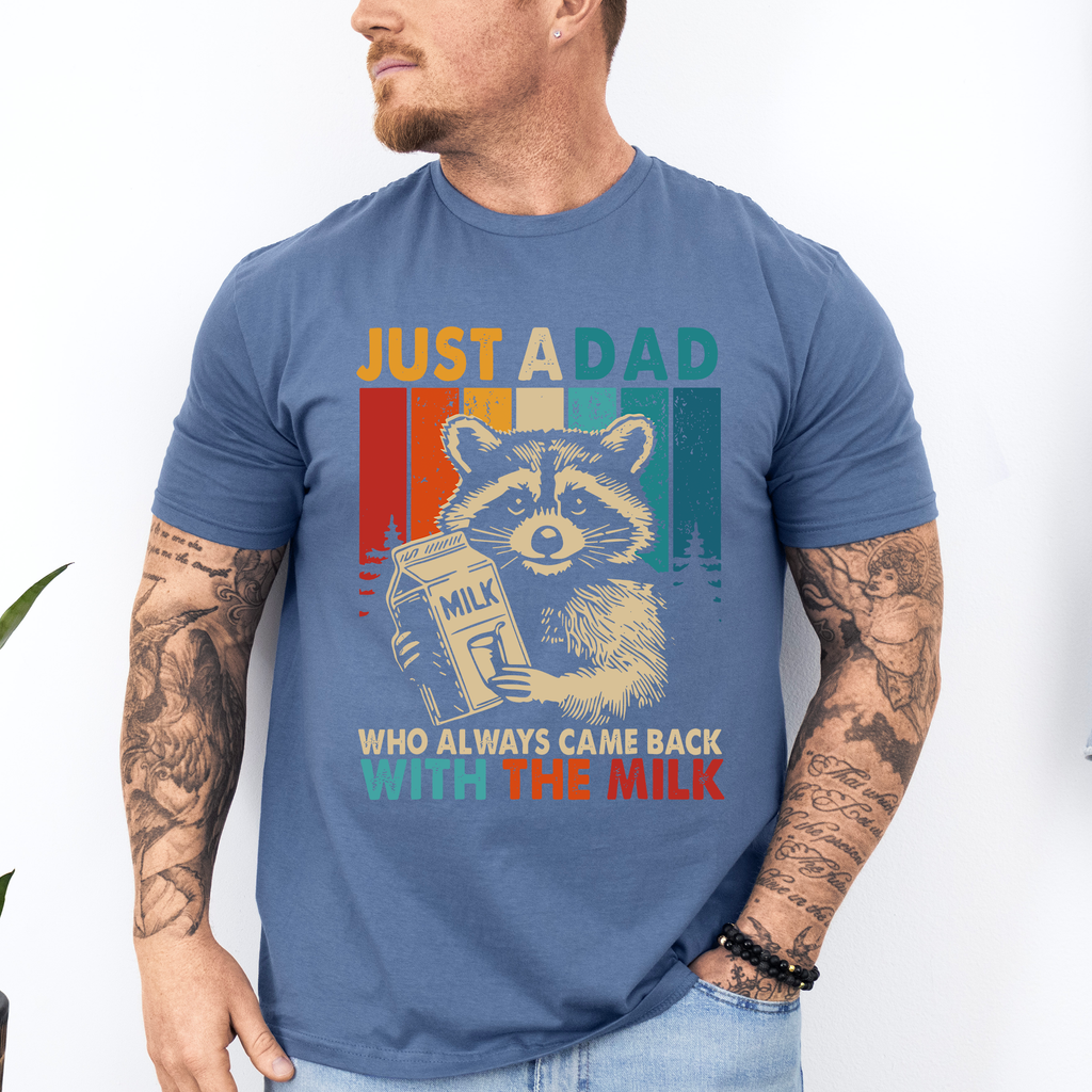 Just A Dad Who Always Came Back With The Milk Raccoon Limited Edition Graphic Tee
