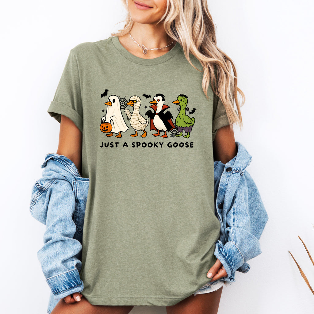 Just A Spooky Goose Dracula Vampire Ghost Mummy Halloween Character Edition Graphic Tee