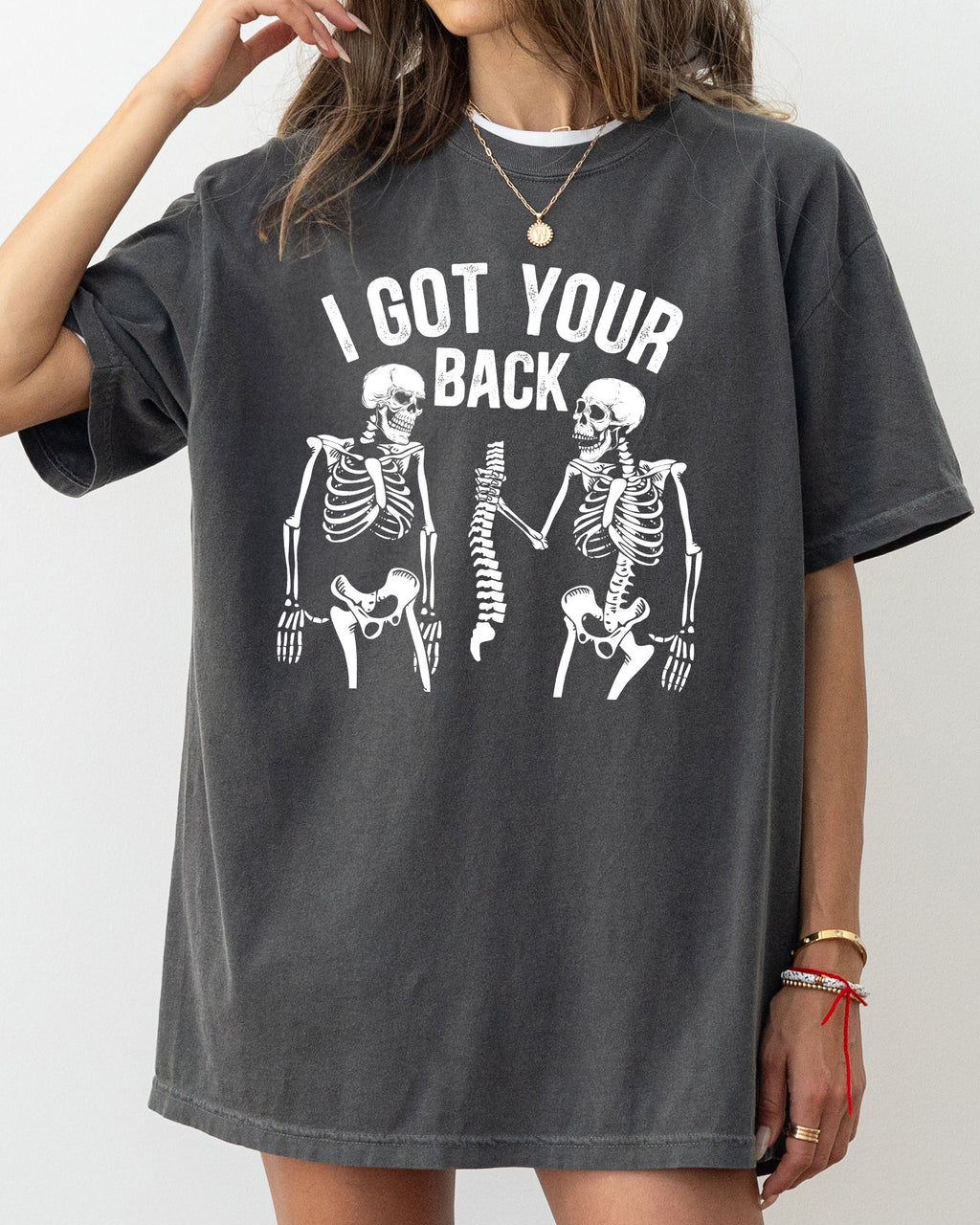 I Got Your Back Skeleton Witch Aesthetic Meme Halloween Spooky Costume Comfort Colors Tee