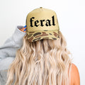 Feral Camo Night Hunter Streetwear Bold Statement Logo Limited Edition Trucker Hat
