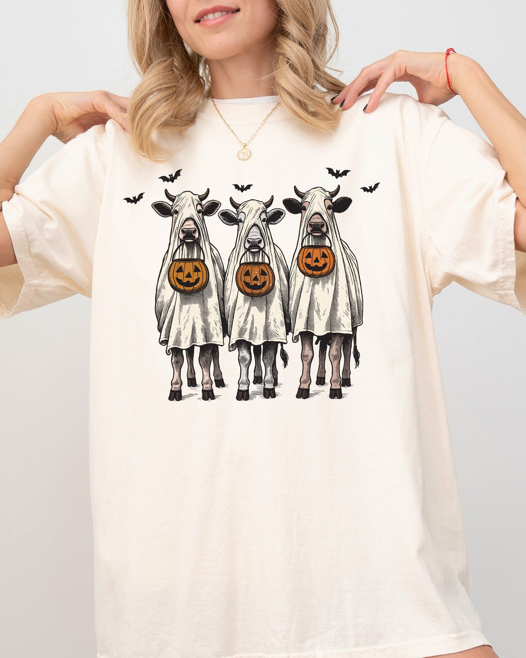 Bulls Cow Lovers Farm Ghost Western Witch Meme Halloween Costume Comfort Colors Tee