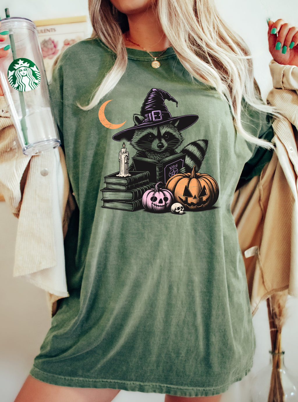 Raccoon Moon Animal Lover Comfort Colors Tee