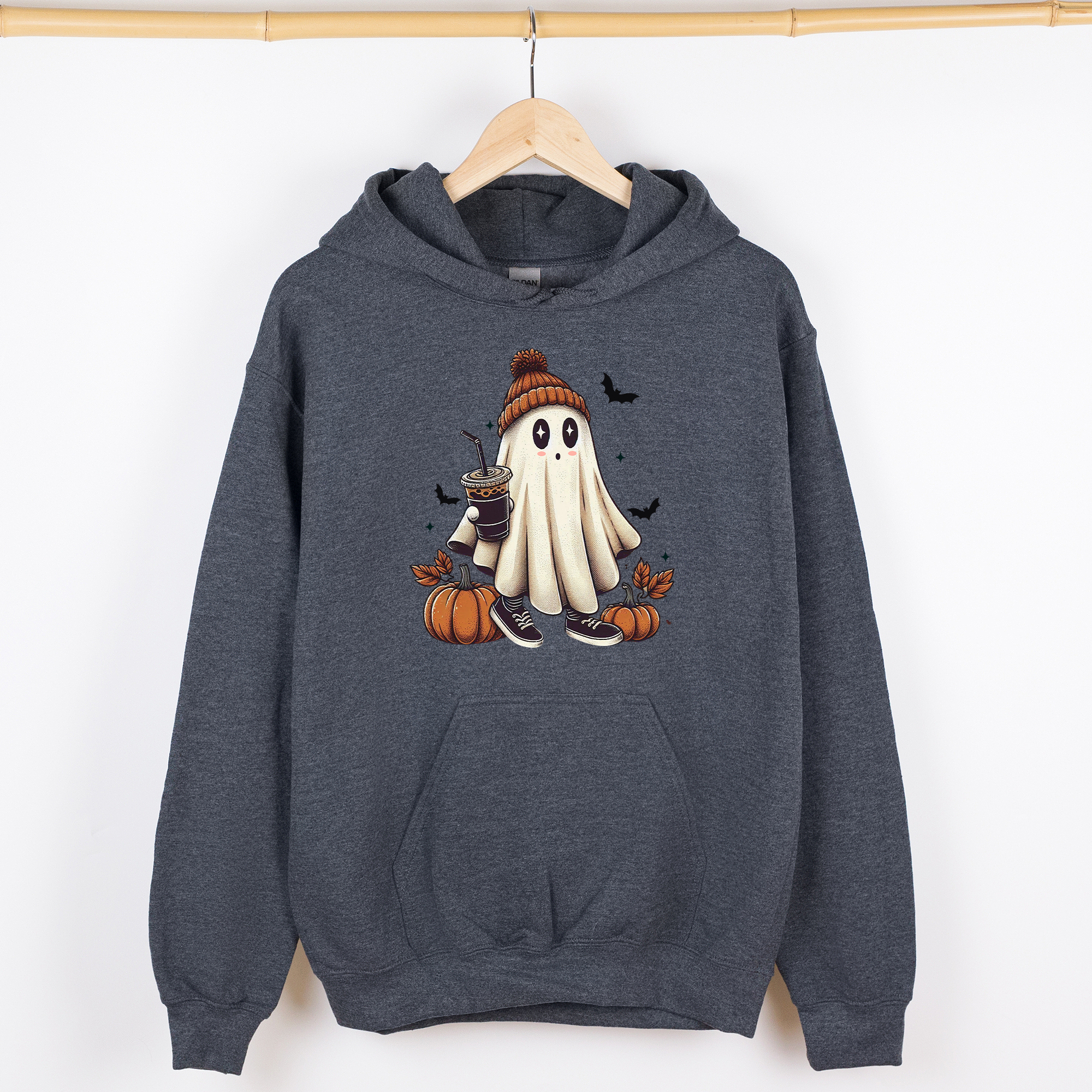 Coffee Lover Ghost Western Witch Aesthetic Halloween Meme Vintage Graphic Hoodie