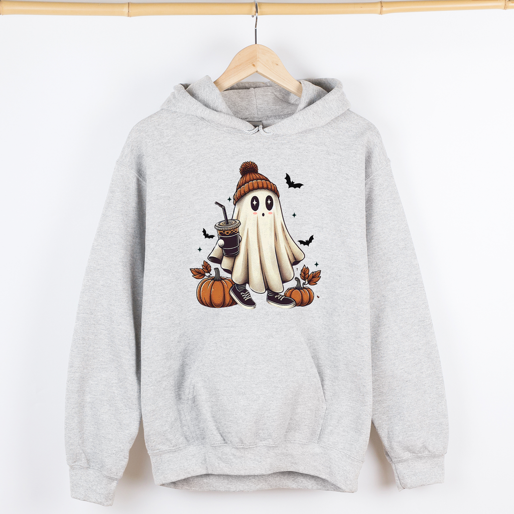 Coffee Lover Ghost Western Witch Aesthetic Halloween Meme Vintage Graphic Hoodie