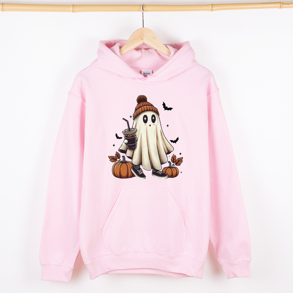 Coffee Lover Ghost Western Witch Aesthetic Halloween Meme Vintage Graphic Hoodie