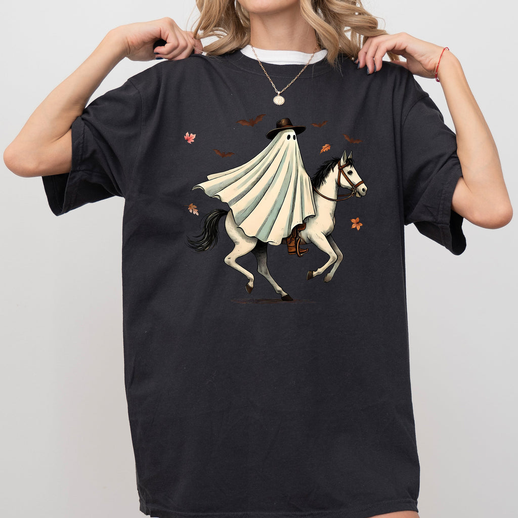 Cowboy Ghost Riding Horse Western Witch Halloween Costume Meme Aesthetic Comfort Colors Tee