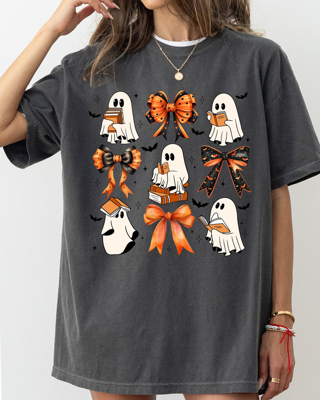 Cute Ghosts Book Lover Western Witch Halloween Costume Aesthetic Meme Comfort Colors Tee