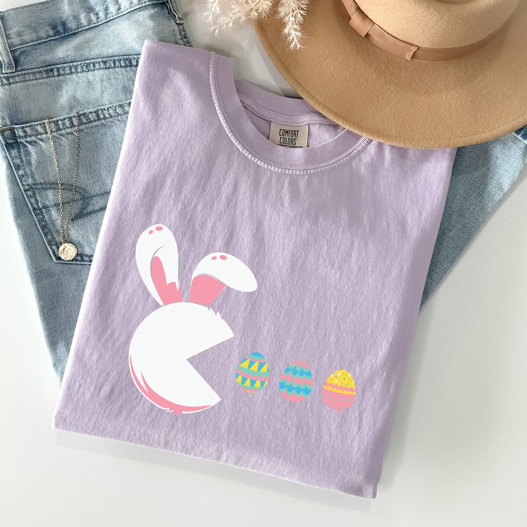 Retro Game Easter Bunny Eggs Pixel Art Limited Edition Collectible Comfort Colors Tee