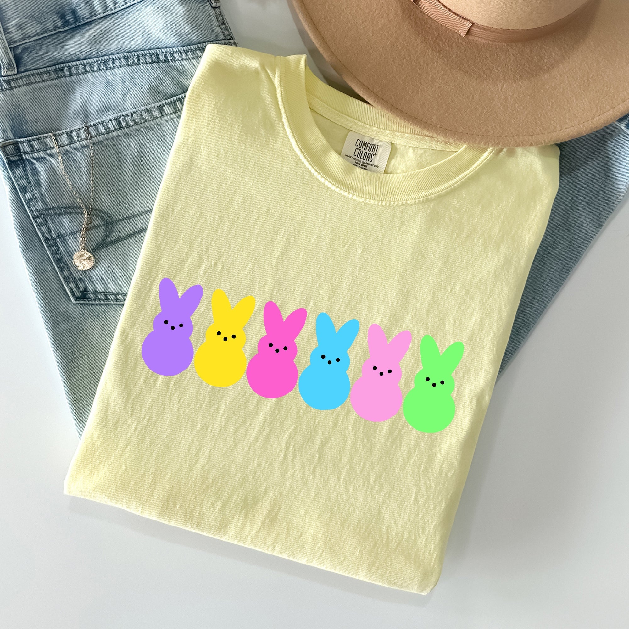 Retro Peeps Easter Candy Rabbit Bunny Nostalgic Pop Art Holiday Design Comfort Colors Tee