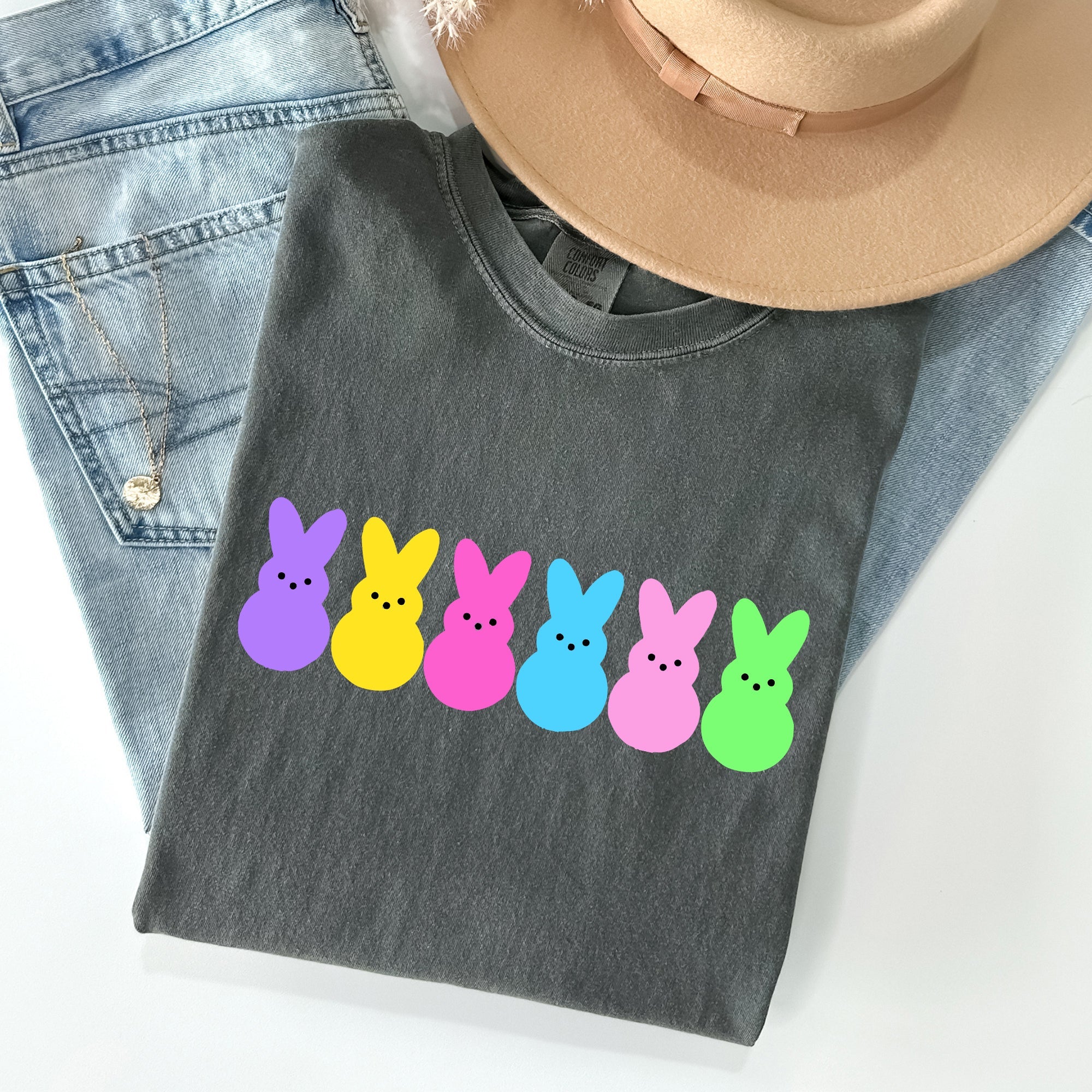 Retro Peeps Easter Candy Rabbit Bunny Nostalgic Pop Art Holiday Design Comfort Colors Tee