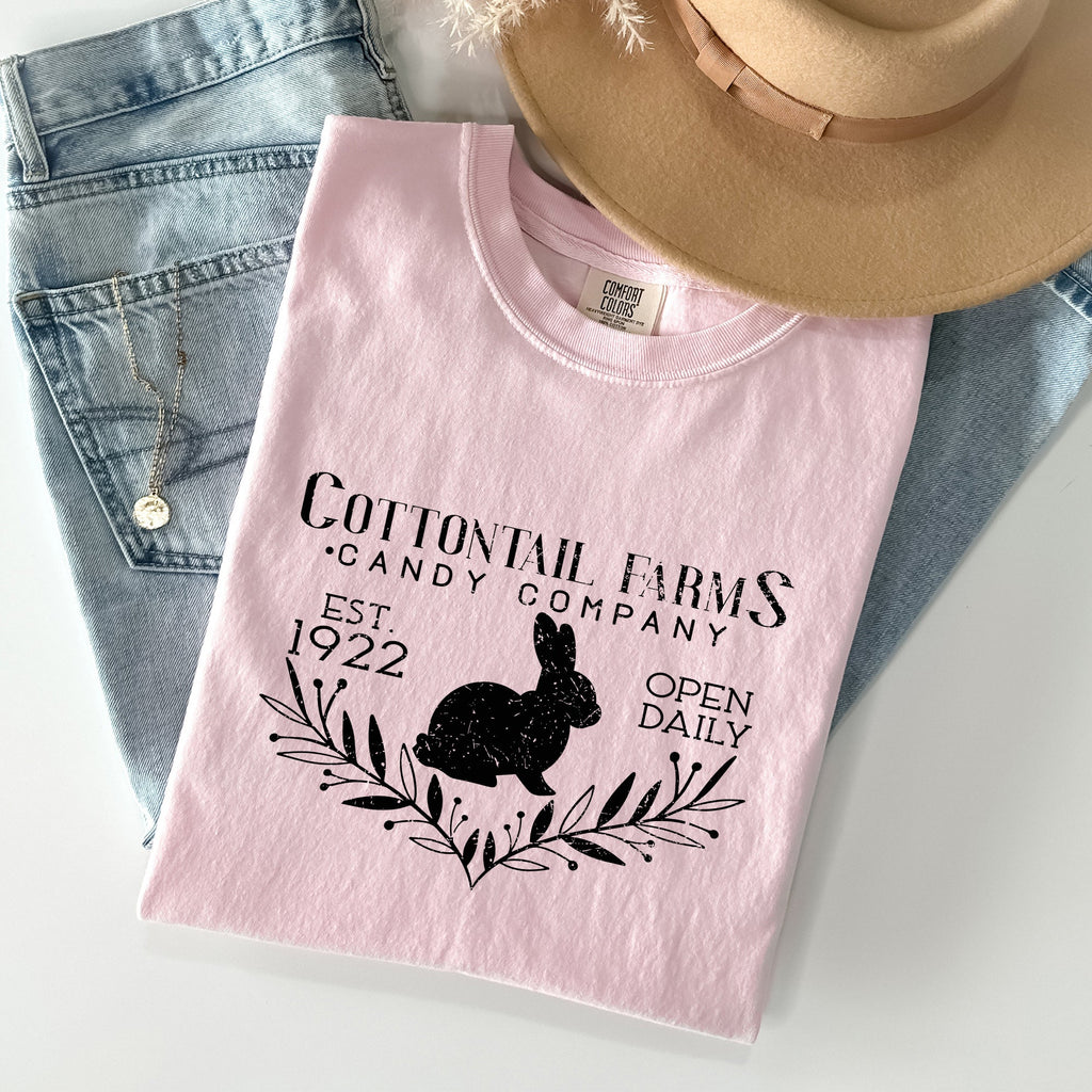 Cottontail Farms Candy Company Retro Sign Easter Nostalgia Edition Comfort Colors Tee