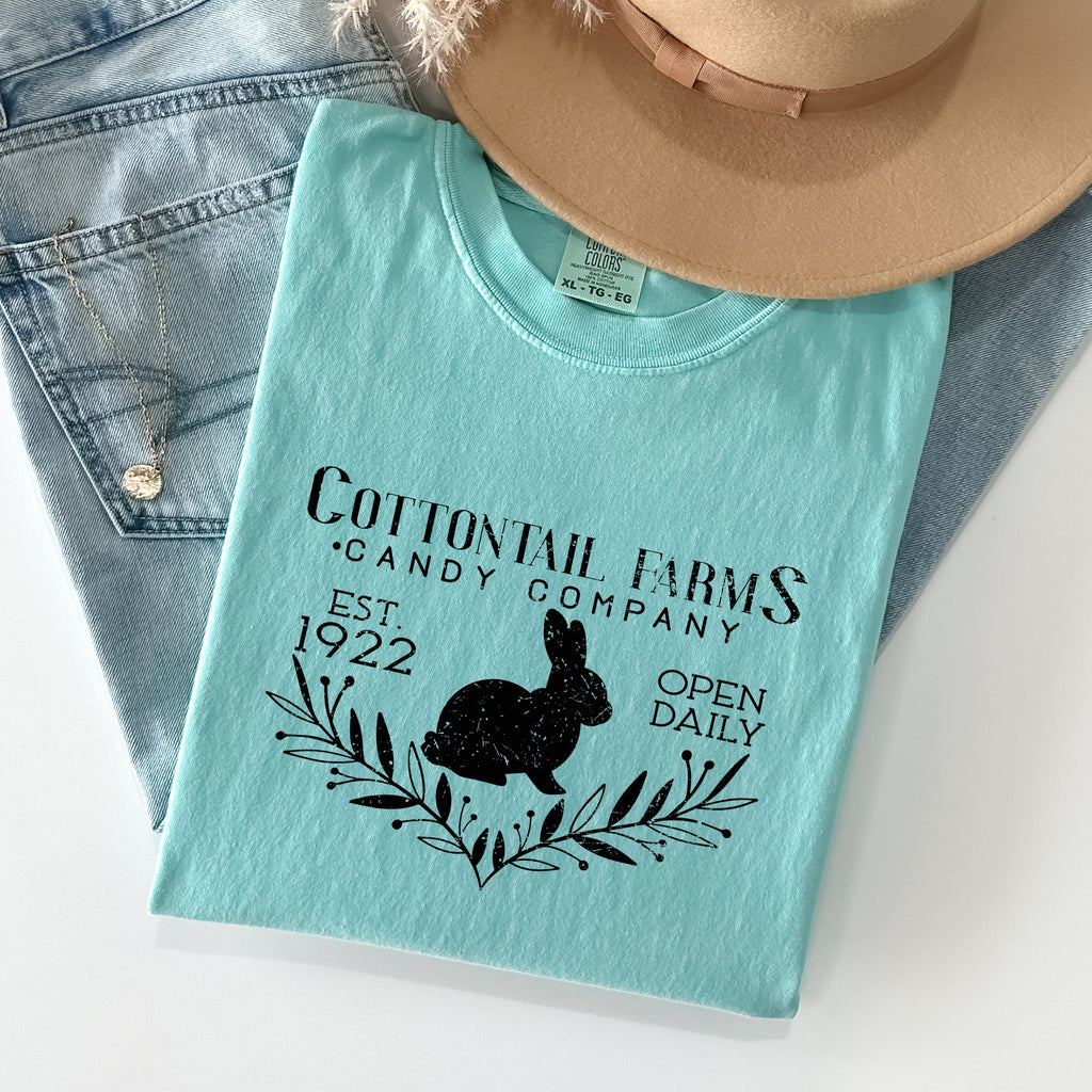 Cottontail Farms Candy Company Retro Sign Easter Nostalgia Edition Comfort Colors Tee