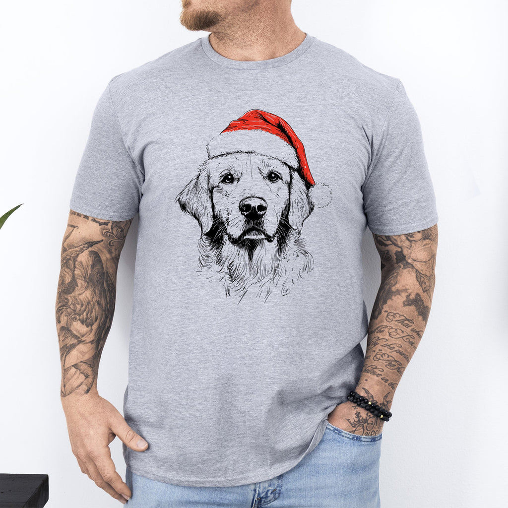 Golden Retriever Santa Christmas Dog Lover Design For Pet Lovers Comfort Colors Tee