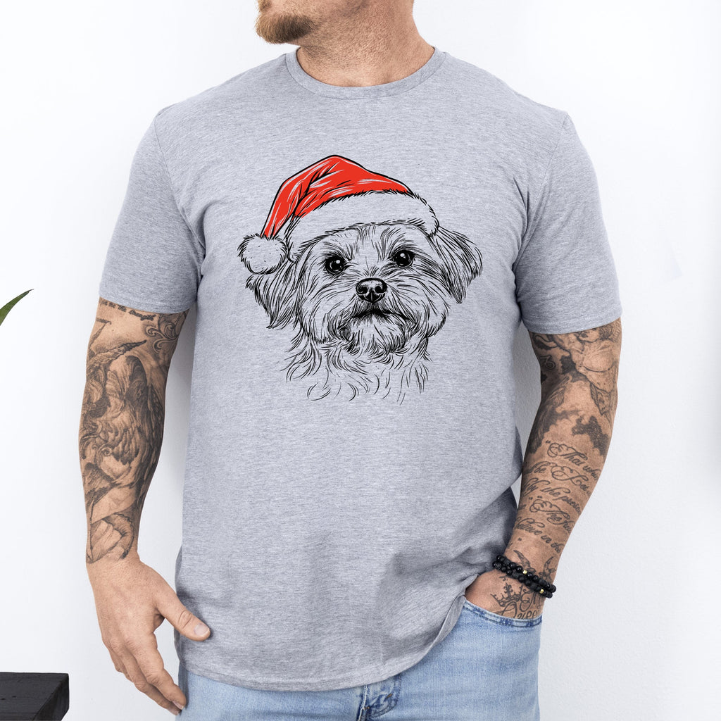 Maltese Santa Dog Christmas Dog Lover Pet Illustration Graphic Comfort Colors Tee