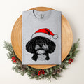 Portuguese Water Dog Santa Claus Christmas Dog Lover Portrait Comfort Colors Tee