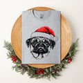 Pug Santa Christmas Dog Lover Pet Holiday Cheer Festive Paws Edition Comfort Colors Tee