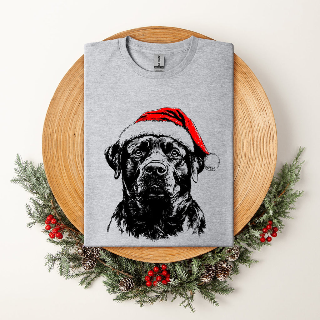 Rottweiler Santa Christmas Dog Lover Pet Holiday Themed Cozy Graphic Design Comfort Colors Tee