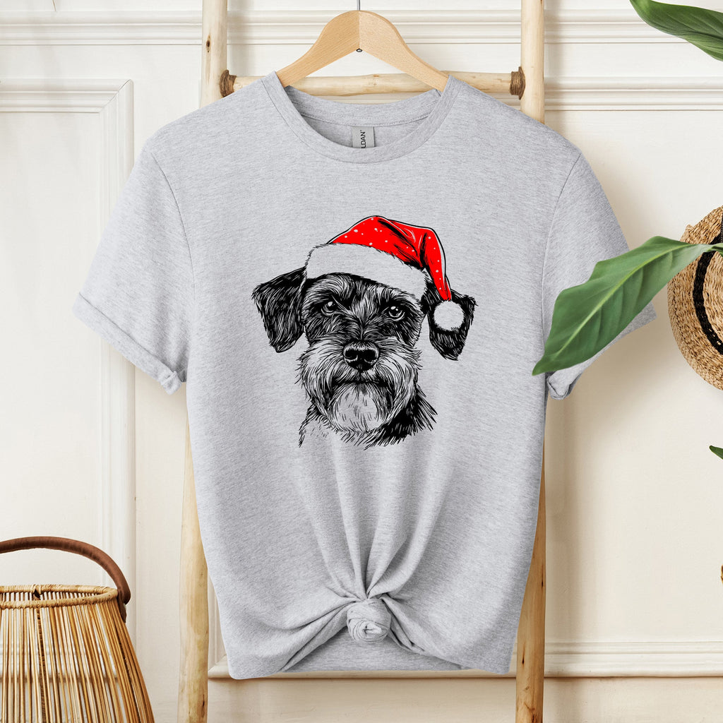 Schnauzer Santa Claus Christmas Dog Lover Pet Owner Holiday Cheer Comfort Colors Tee