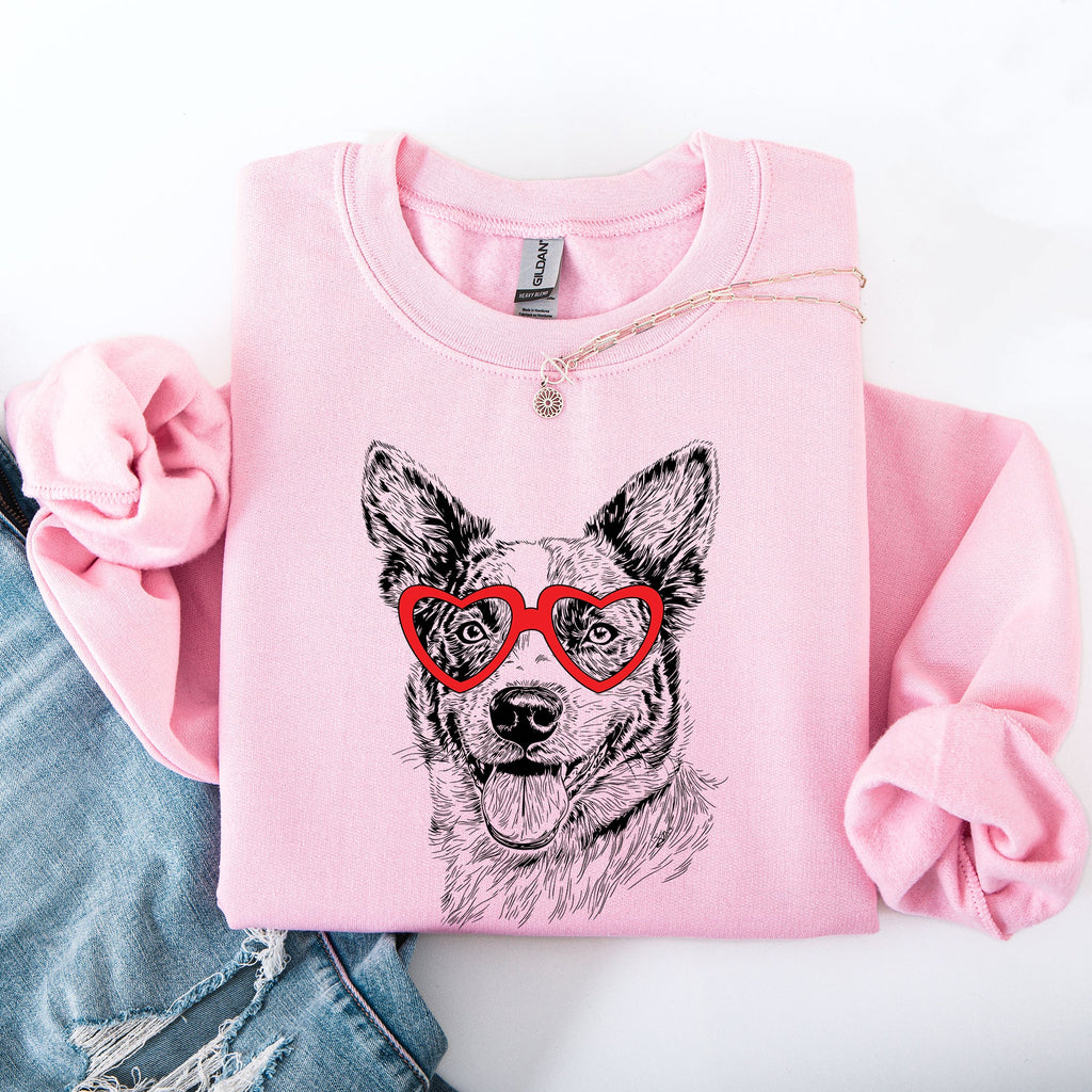 Australian Cattle Blue Heeler Valentine Heartbeat Pattern Dog Breed Lover Edition Sweatshirt