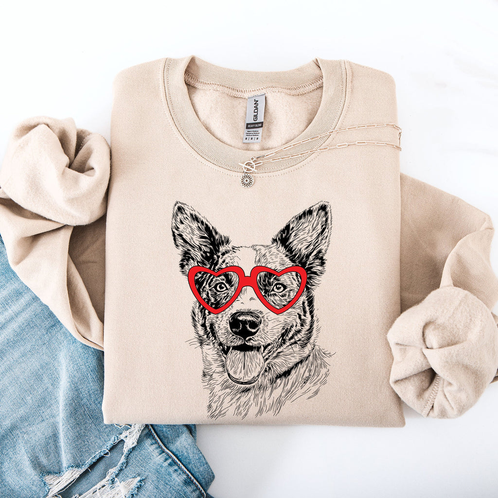 Australian Cattle Blue Heeler Valentine Heartbeat Pattern Dog Breed Lover Edition Sweatshirt