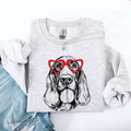 Basset Hound Valentine's Day Dog Breed Lover Edition Premium Cozy Fleece Sweatshirt