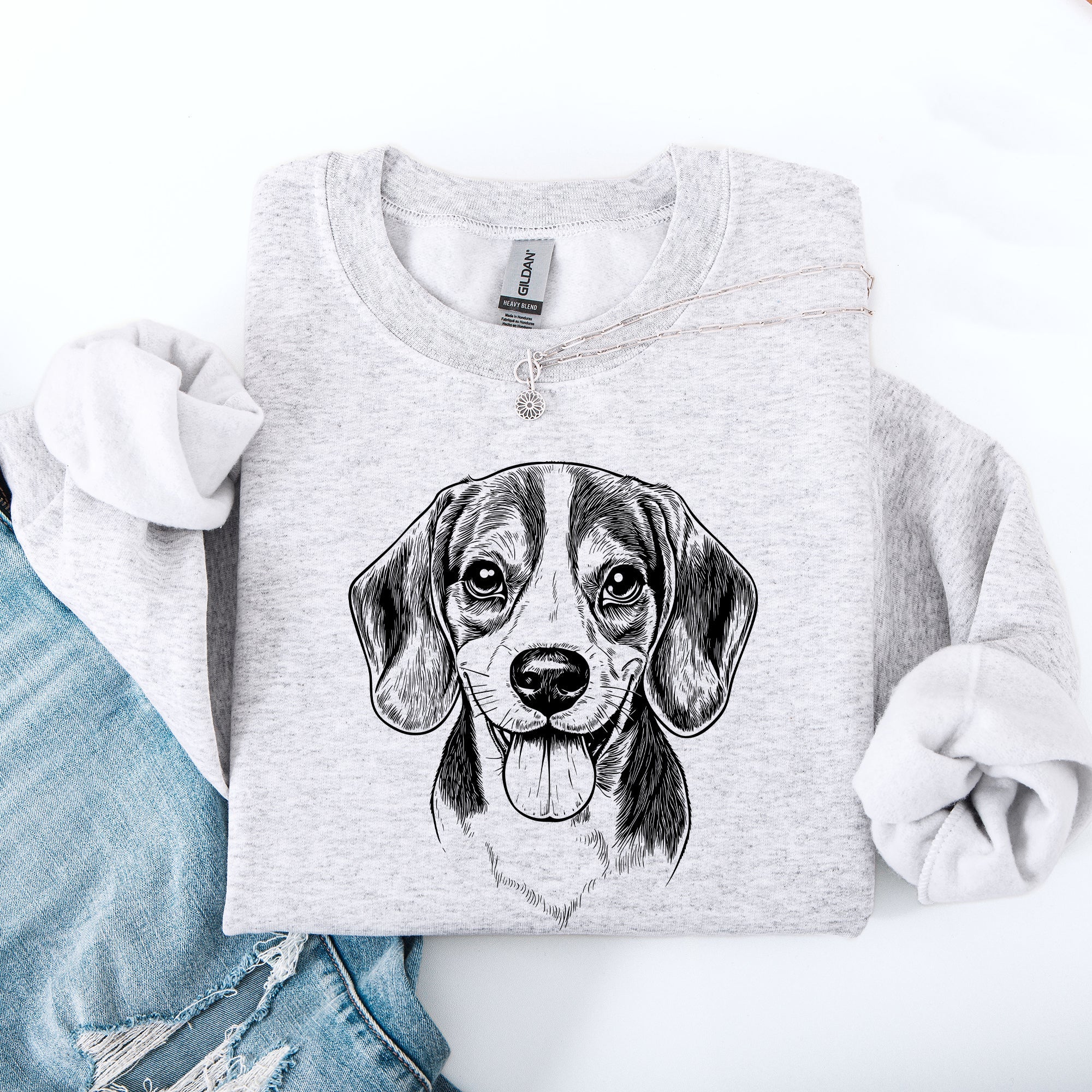 Beagle Pet Dog Breed Illustration Cozy Graphic Print For Dog Lovers And Beagle Enthusiasts Sweatshirt