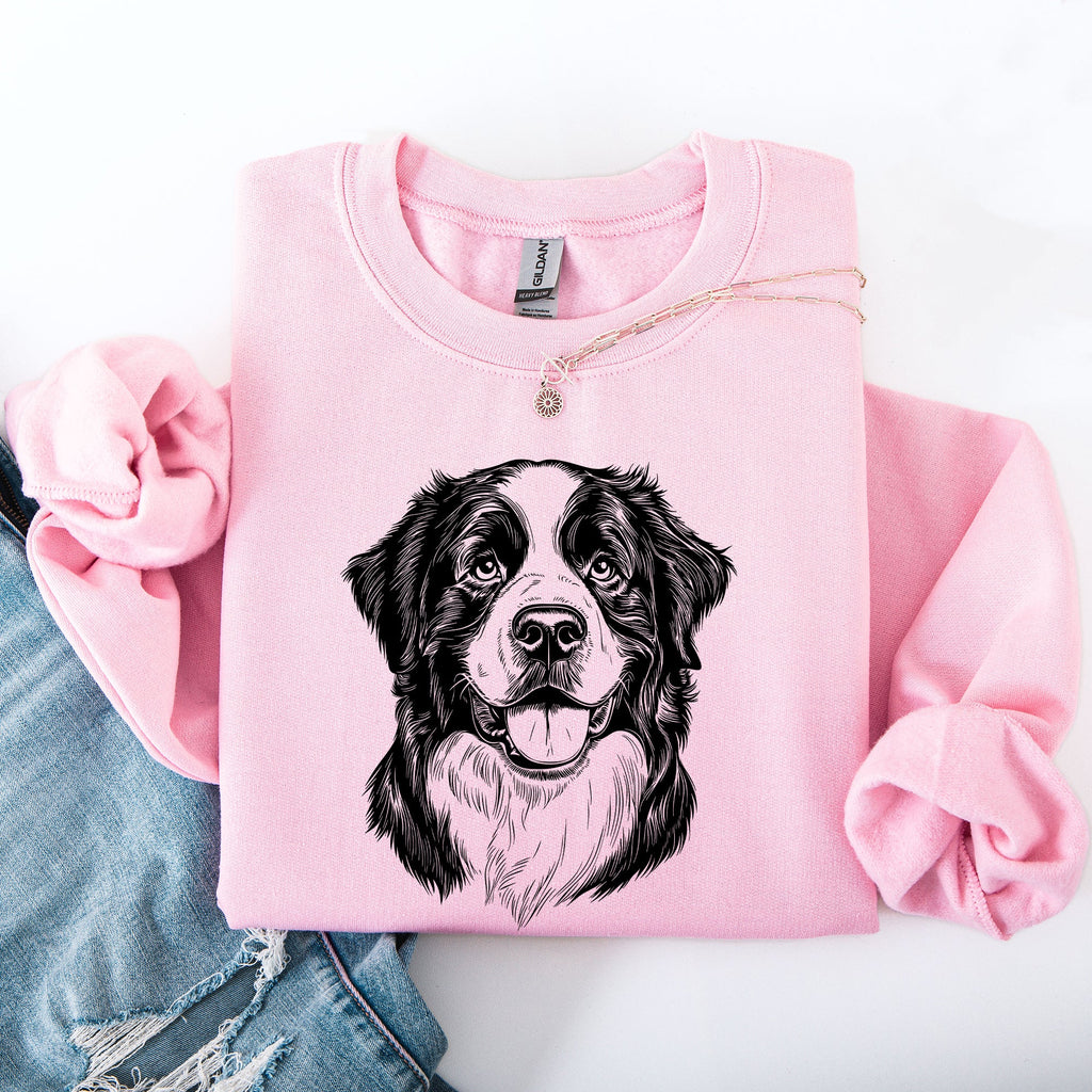Bernese Mountain Dog Breed Portrait Artwork For Dog Lovers Celebrate Your Furry Friend Sweatshirt