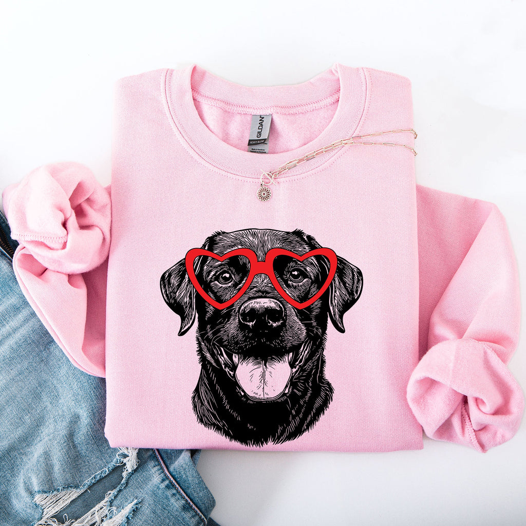 Black Lab Valentine Heart Paw Print Edition For Dog Lovers Forever Graphic Sweatshirt