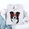 Border Collie Valentine's Heartfelt Portrait For Dog Lovers And Pet Parents Everywhere Sweatshirt