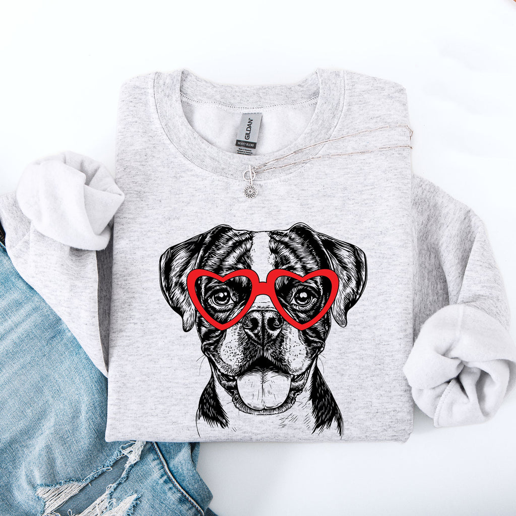Boxer Breed Valentine's Love For My Dog Celebrate Wagging Tails And Unconditional Boxer Love Sweatshirt