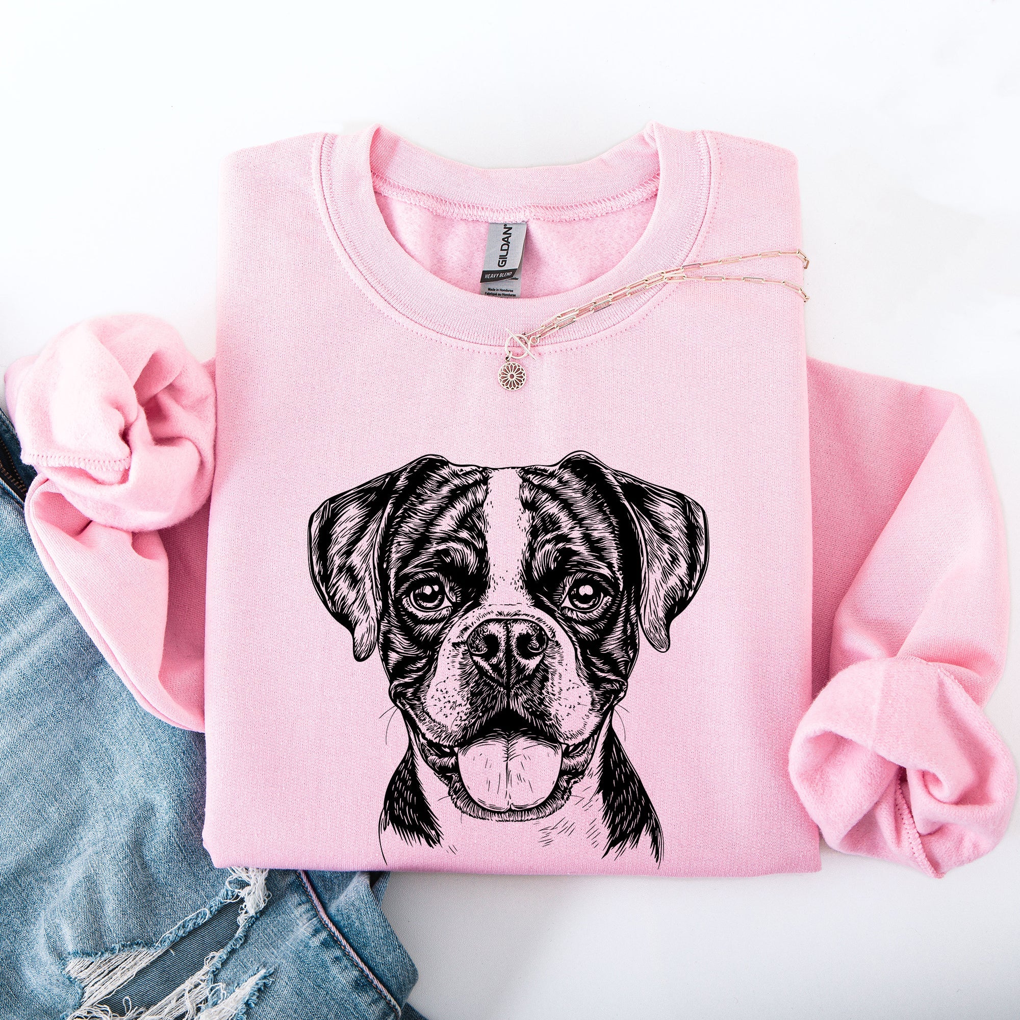 Boxer Breed Portrait Graphic Featuring A Bold Boxer Icon For Dog Lovers Worldwide Sweatshirt