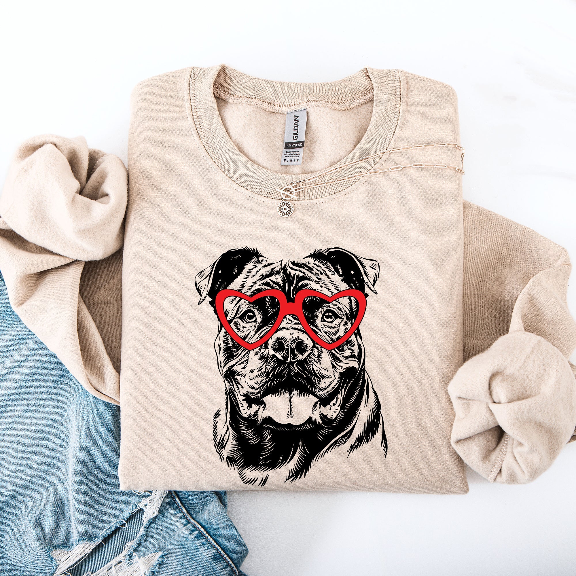 Cane Corso Valentine's Day Breed Lover Portrait Illustration For Dog Owners Sweatshirt